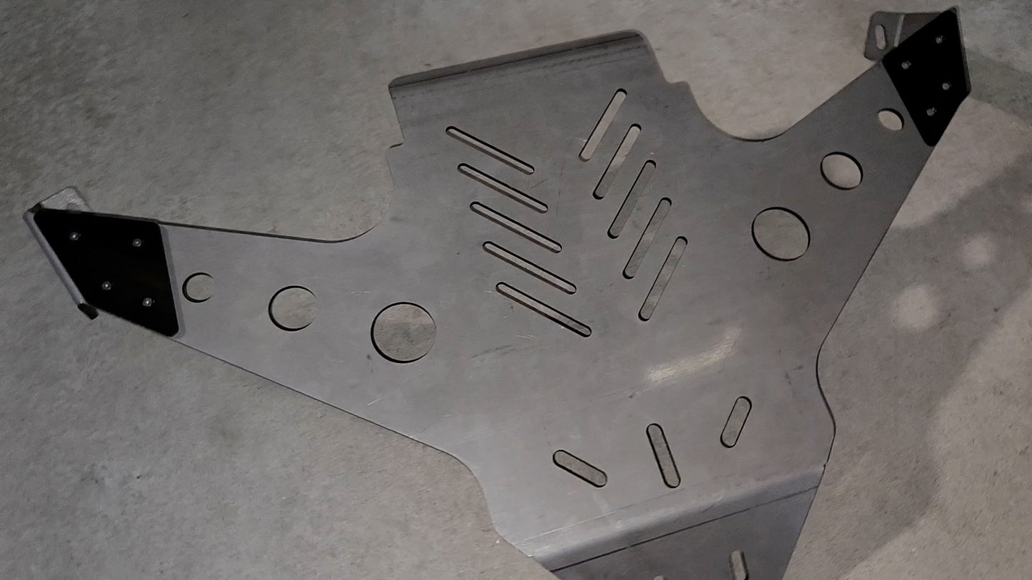 1964 to 1972 GM A-Body Oil Pan Protection Plate Skid Plate with Delrin Pads Top View