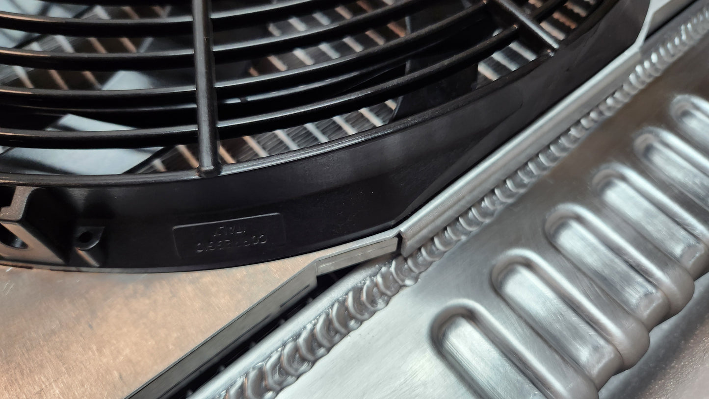 1963 to 1966 GM Trucks Dual 12 inch Fan Shroud for ColdCase GMT555A Raw Aluminum or Powder Coated