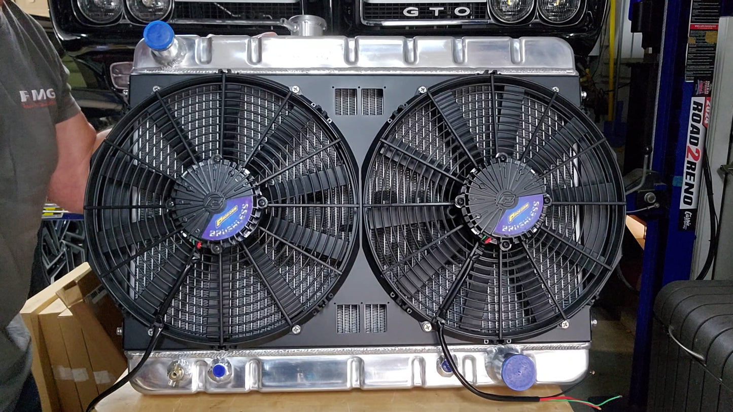 1966 or 1967 Pontiac A-Body's Dual 14 inch Fan Shroud for ColdCase GPG34 Raw Aluminum or Powder Coated