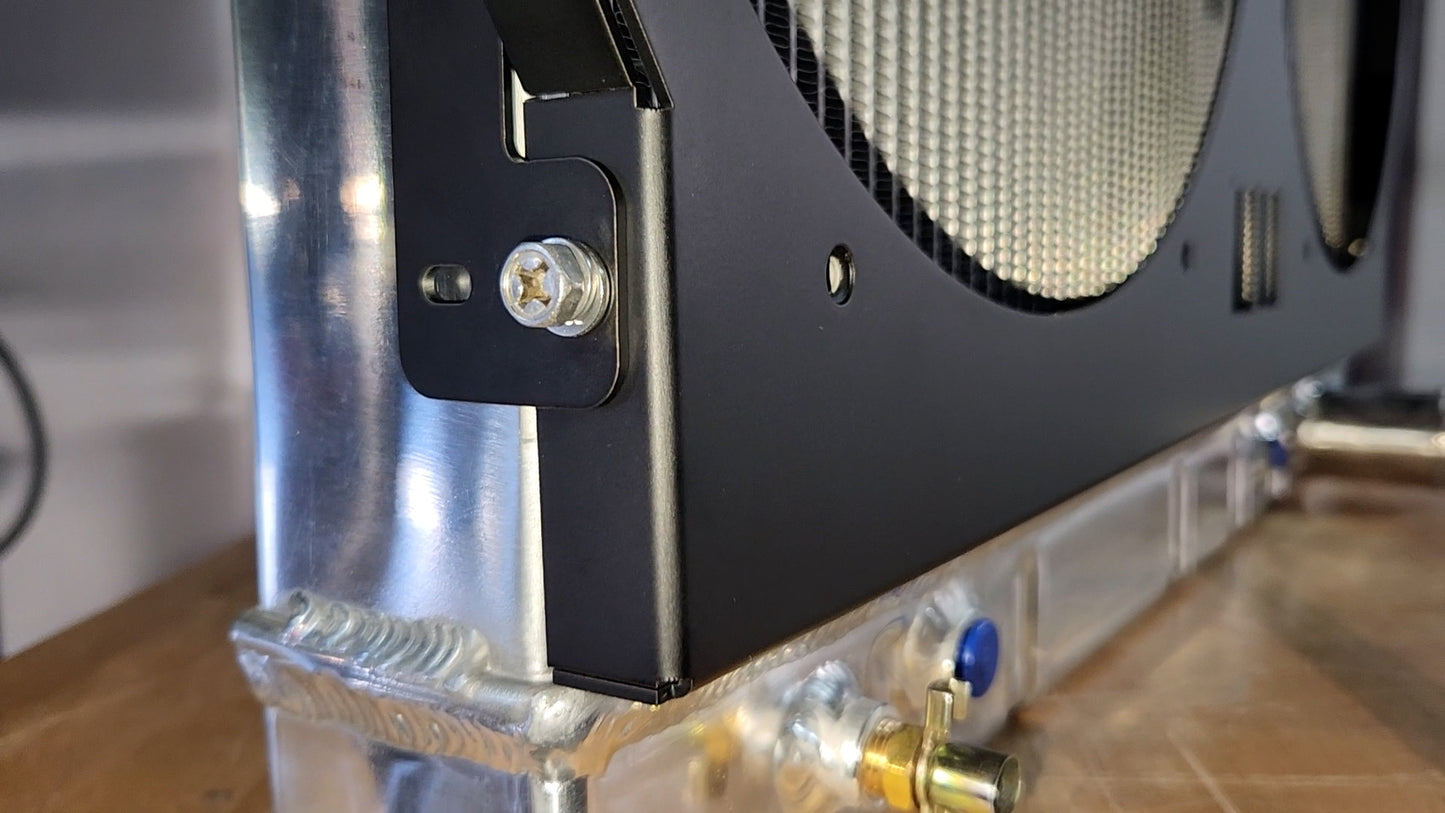 1966 and 1967 Pontiac A-Body Dual 14 inch Fan Shroud for Cold Case GPG38 Raw Aluminum or Powder Coated