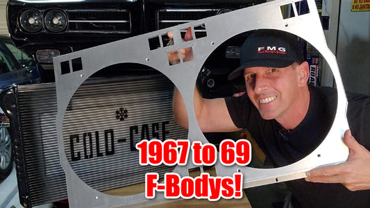 1967 to 1969 GM F-Body Shroud for Cold Case CHC11 or CHC547 fits 12 inch fans Powder Coated or Raw Aluminum