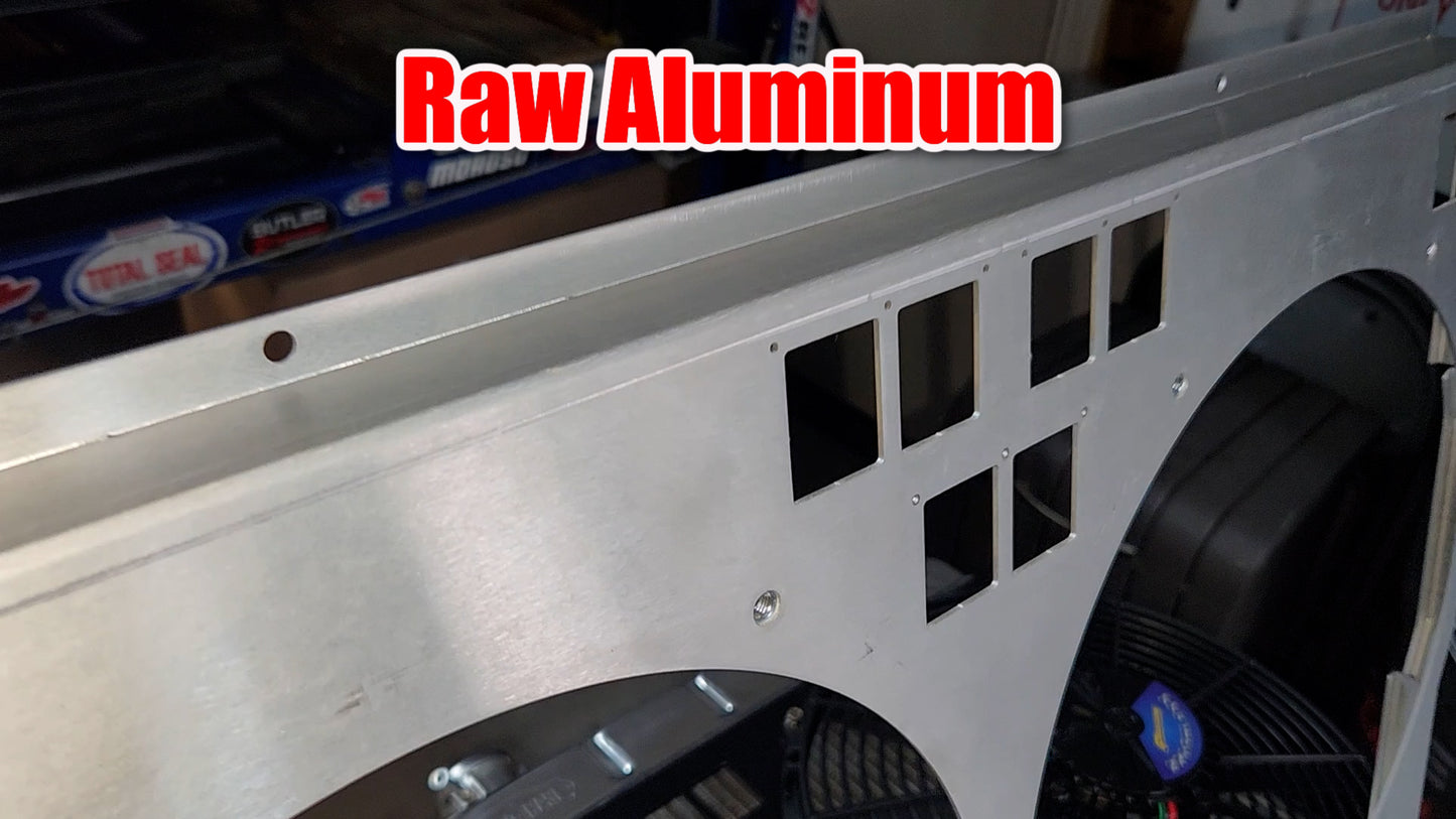 Raw Aluminum shroud for ColdCase radiator