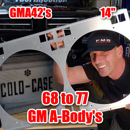 1968 to 1977 GM A-Body Shroud for Cold Case GMA42 fits 14 inch fans Powder Coated or Raw Aluminum