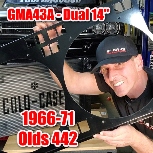 1966 to 1971 Olds 442 Shroud for Cold Case GMA43A - Fits 14 inch fans - Powder Coated or Raw Aluminum (Copy)