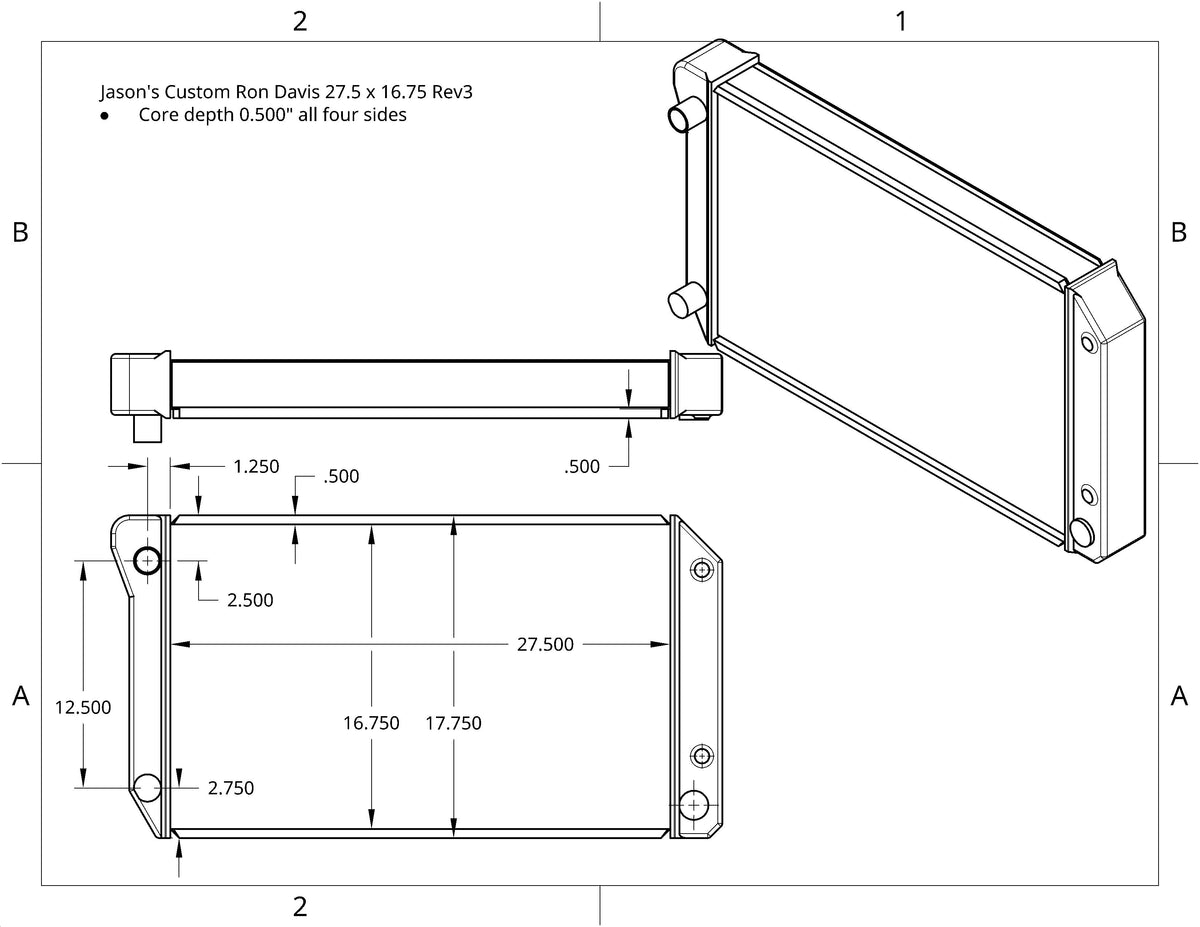 Ron Davis 27.5 x 16.75 Custom Shroud for Spal 14" Brushless fans