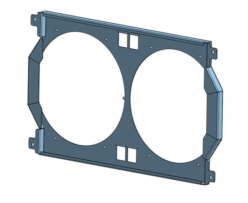 1962 to 1967 Chevy II Nova Dual 12 inch Fan Shroud for ColdCase CHN540 Raw Aluminum or Powder Coated