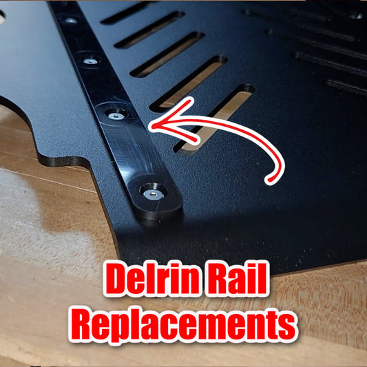 Replaceable Delrin Pads and Rails