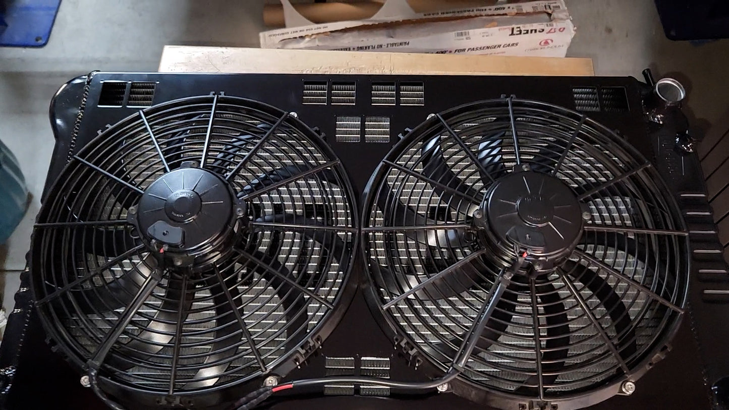 1968 to 1977 GM A-Body Shroud for Cold Case GMA42 fits 14 inch fans Powder Coated or Raw Aluminum