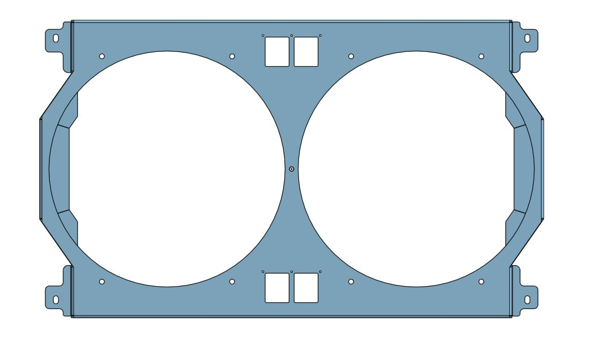 1962 to 1967 Chevy II Nova Dual 12 inch Fan Shroud for ColdCase CHN540 Raw Aluminum or Powder Coated