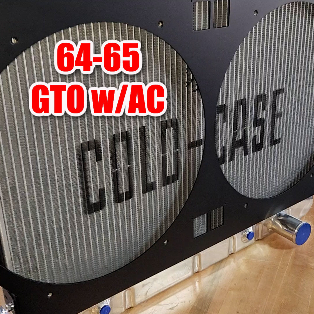 1964 and 1965 Pontiac GTO with AC, Dual 14 inch Fan Shroud for Cold Case GPG22 Raw Aluminum or Powder Coated