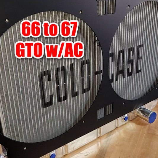 1966 and 1967 Pontiac A-Body's with AC, Dual 14 inch Fan Shroud for Cold Case GPG38 Raw Aluminum or Powder Coated
