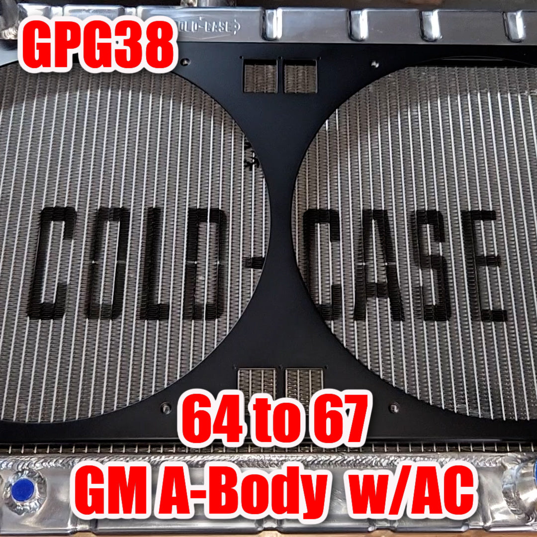 1966 and 1967 Pontiac A-Body's with AC, Dual 14 inch Fan Shroud for Cold Case GPG38 Raw Aluminum or Powder Coated