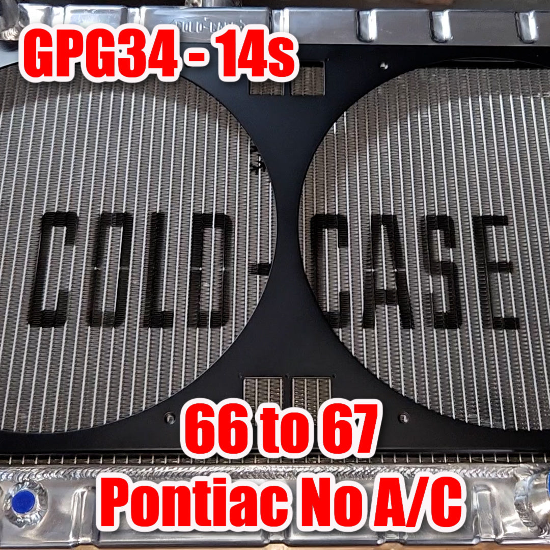 1966 or 1967 Pontiac A-Body Dual 14 inch Fan Shroud for ColdCase GPG34 Raw Aluminum or Powder Coated