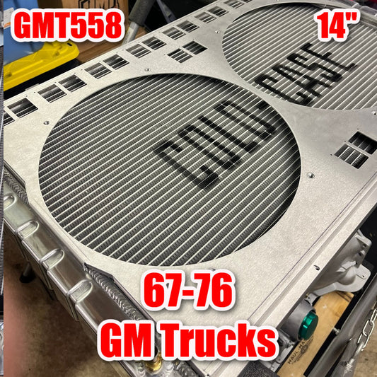 1967 to 1976 GM Trucks - Dual 14 inch fan Shroud - For Cold Case GMT558