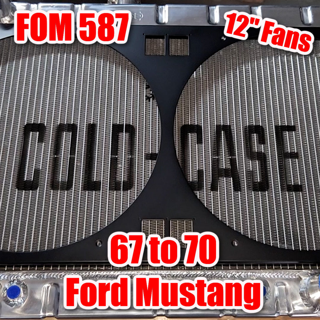 1967 to 1970 24" Ford Mustang Dual 12 inch Fan Shroud for ColdCase FOM587 Raw Aluminum or Powder Coated