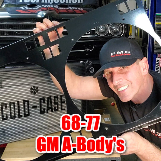 1968 to 1977 GM A-Body Shroud for Cold Case GMA42 fits 14 inch fans Powder Coated or Raw Aluminum