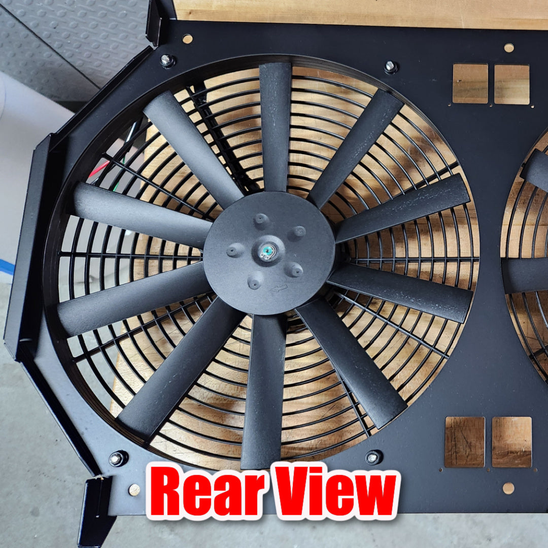 Custom BeCool Fan Shroud Kit WITH Dual 14" Proform Brushless fans replaces fan kit used on 81168