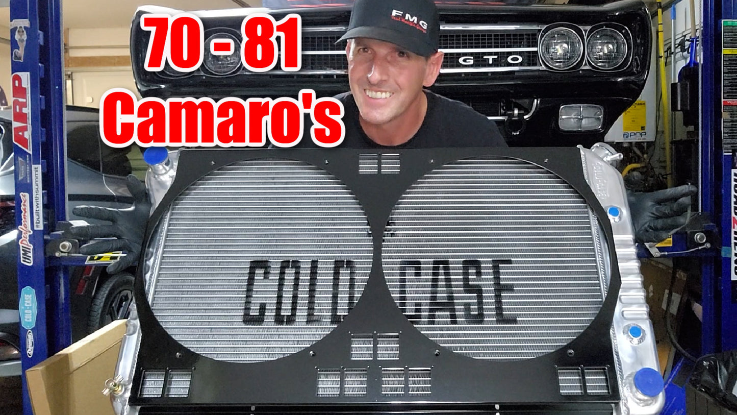 1970 to 1981 Chevrolet Camaro shroud for Cold Case CHC545 fits 14 inch fans Powder Coated or Raw Aluminum