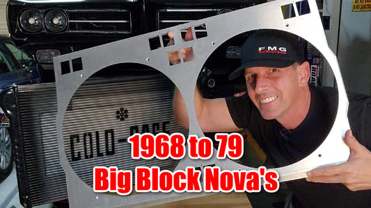 1968 to 1979 Big Block NOVA Shroud for Cold Case CHN548A fits 12inch Fans Powder Coated or Raw Aluminum