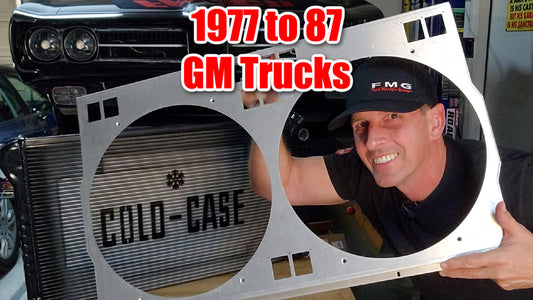 1977 to 1987 GM Truck Shroud for Tall Cold Case GMT556A21 fits 14 inch fans Raw Aluminum