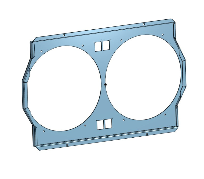 1977 to 1982 Chevrolet Corvette - Dual 14 inch Fan Shroud - For ColdCase CHV718A Raw Aluminum or Powder Coat