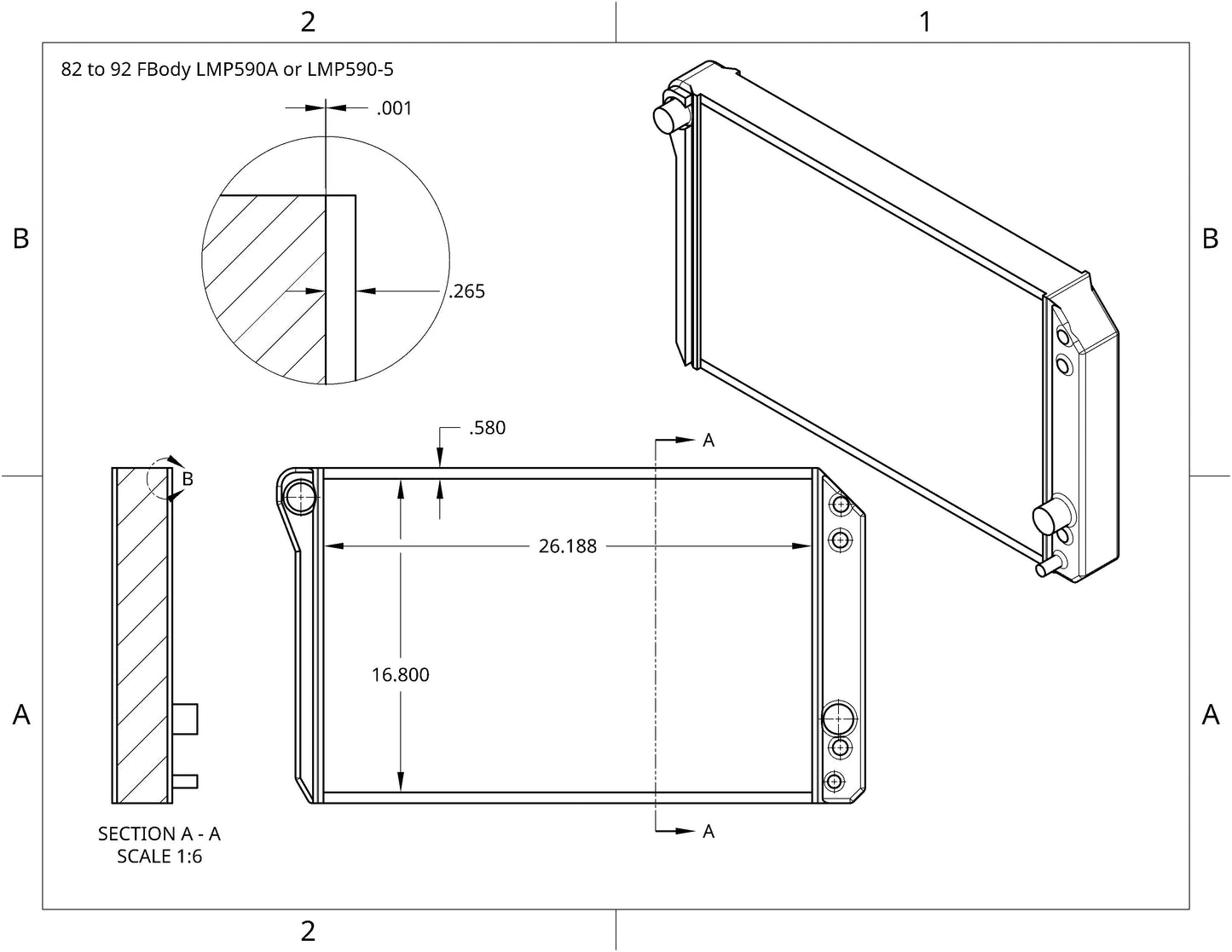 1982 to 1992 GM FBody Dual 12 Inch Fan Shroud for ColdCase LMP590 Raw Aluminum or Powder Coated