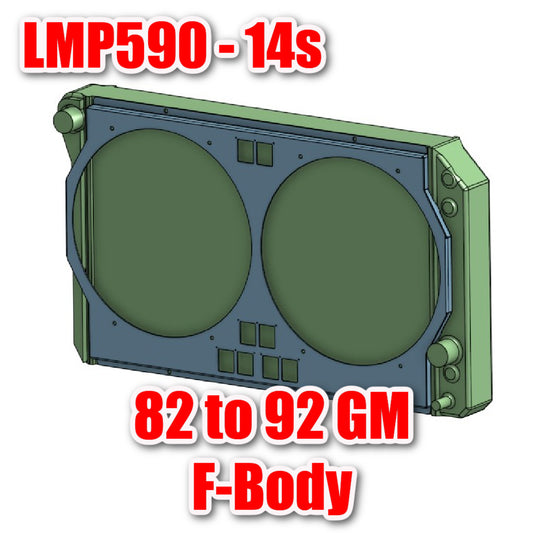 1982 to 1992 GM FBody Dual 14 Inch Fan Shroud for ColdCase LMP590 Raw Aluminum or Powder Coated