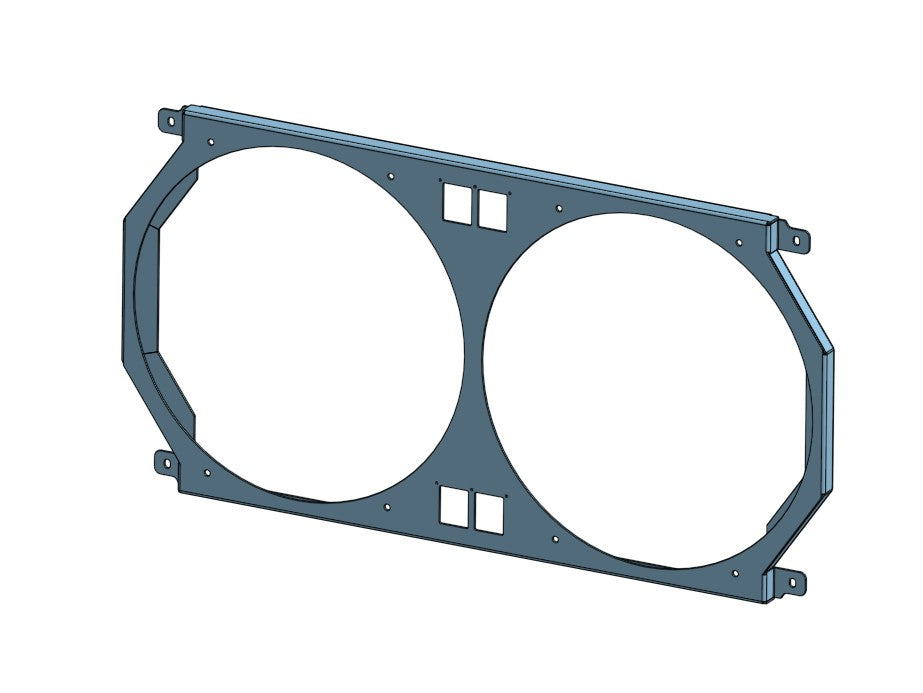 1964 to 1965 Chevrolet Chevelle El Camino - Dual 14 inch Fan Shroud - For ColdCase CHE541 Raw Aluminum or Powder Coat