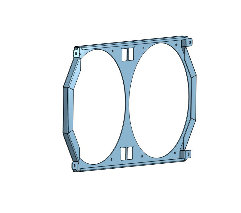 1964 to 1965 Chevrolet Chevelle El Camino - Dual 14 inch Fan Shroud - For ColdCase CHE541 Raw Aluminum or Powder Coat