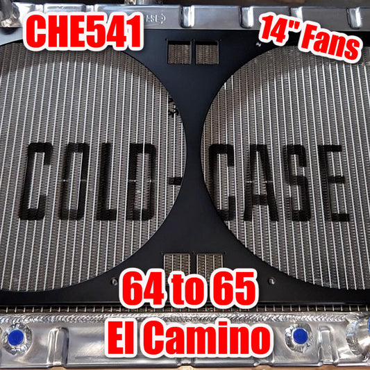 1964 to 1965 Chevrolet Chevelle El Camino - Dual 14 inch Fan Shroud - For ColdCase CHE541 Raw Aluminum or Powder Coat