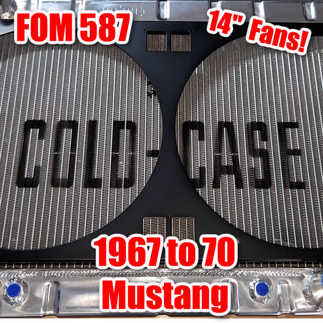 1967 to 1970 24" Ford Mustang Dual 14 inch Fan Shroud for ColdCase FOM587 Raw Aluminum or Powder Coated