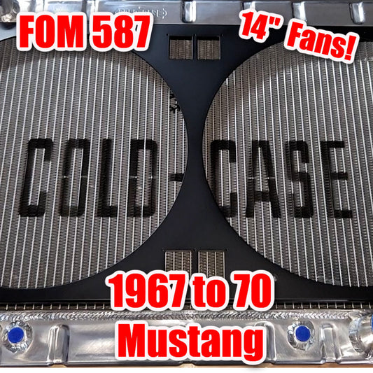 1967 to 1970 24" Ford Mustang Dual 14 inch Fan Shroud for ColdCase FOM587 Raw Aluminum or Powder Coated