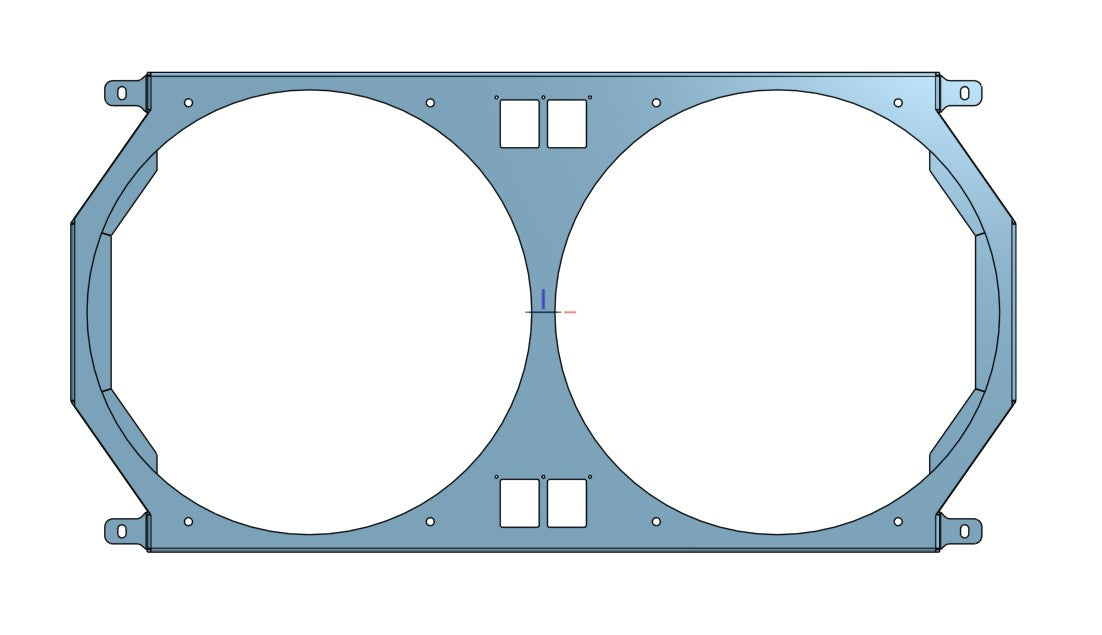 BLEM 1966-67 Chevrolet Chevelle Dual 14 inch Fan Shroud for ColdCase CHE542 Powder Coated Black