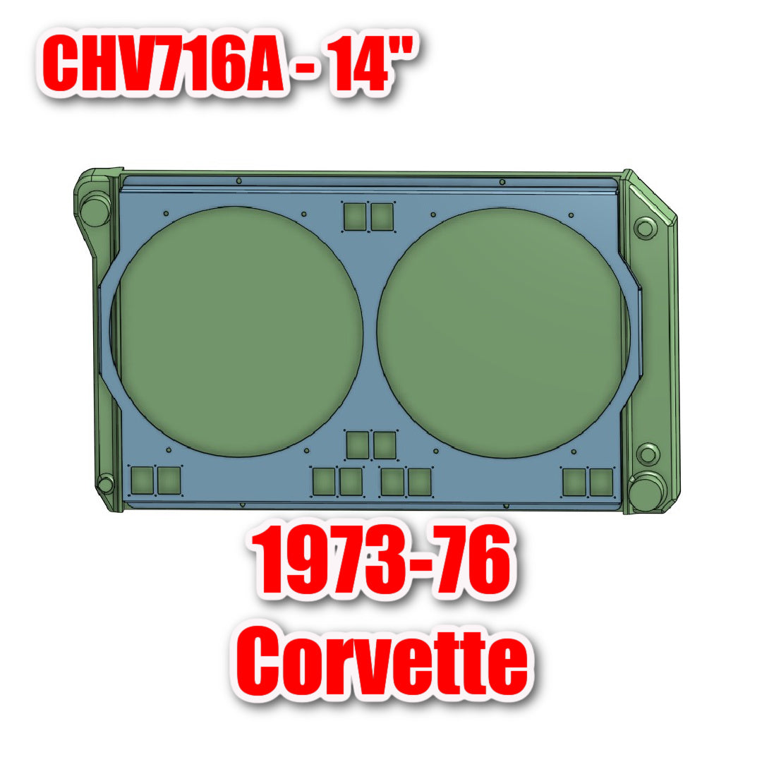 1973 to 1976 Corvette - 12 or 14 inch Fan Shroud - For ColdCase CHV716A Raw Aluminum or Powder Coated