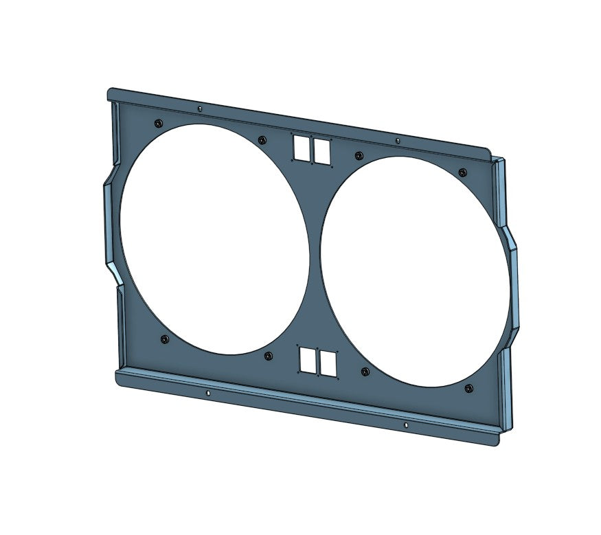 Champion Radiator shroud for CC369 fits Dual 14"fans.  Powder Coated or Raw Aluminum