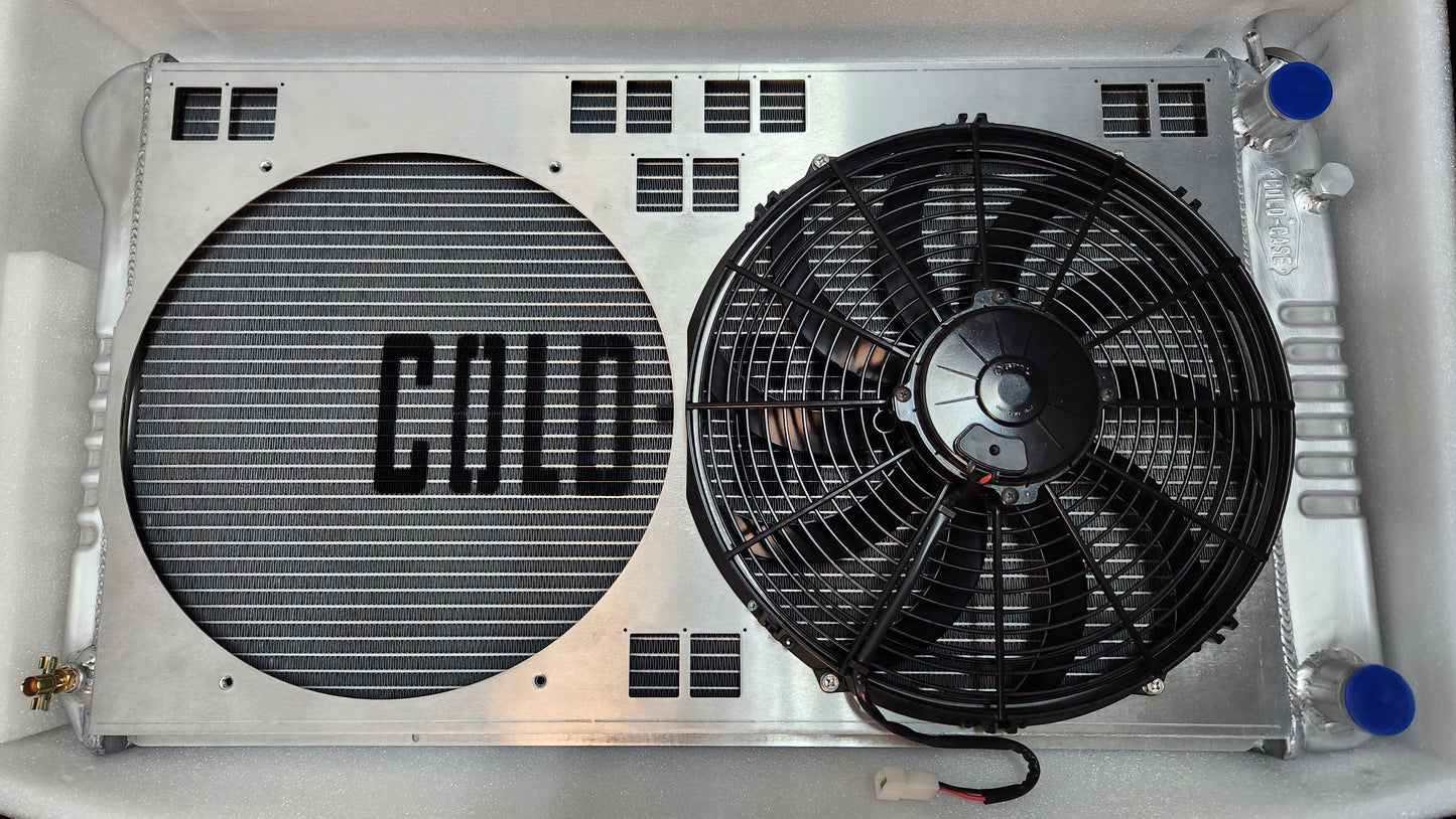 Dual 14 inch fan shroud in Raw Aluminum for Cold Case Radiators GPF18 