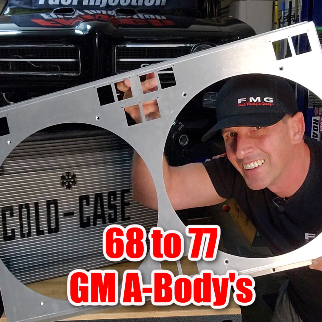 1968 to 1977 GM A-Body Shroud for Cold Case GMA42 fits 14 inch fans Powder Coated or Raw Aluminum