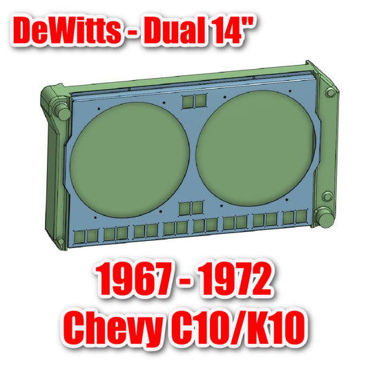 1967-1972 Chevy C10/K10 truck DeWitts 32-1139018A radiator and shroud rendering