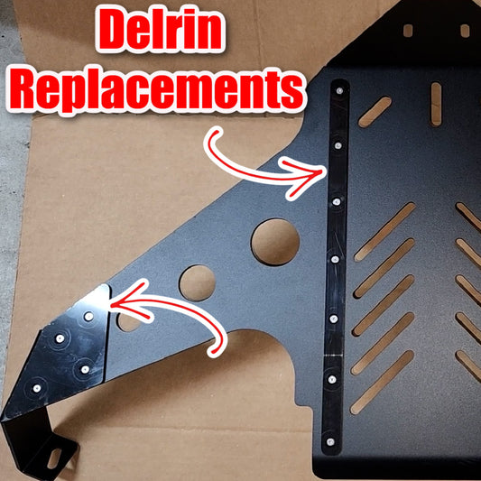 Replaceable Delrin Pads and Rails