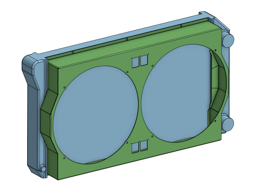 1968 to 1977 GM A-Body Shroud for Frostbite FB304 fits 14 inch Spal Brushless fans Powder Coated or Raw Aluminum