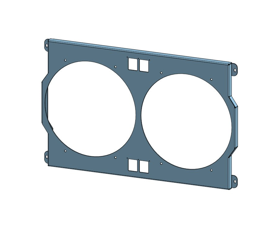 1967 to 1970 24" Ford Mustang Dual 12 inch Fan Shroud for ColdCase FOM587 Raw Aluminum or Powder Coated