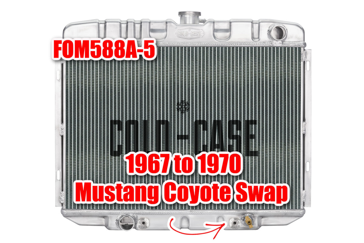 Cold Case FOM588-5 Coyote Swap Radiator, 1967–1970 Mustang