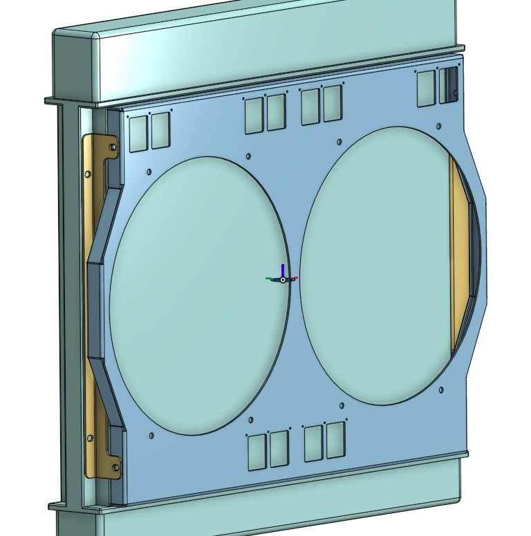 1963 to 1966 GM Trucks Dual 12 inch Fan Shroud for ColdCase GMT555A Raw Aluminum or Powder Coated