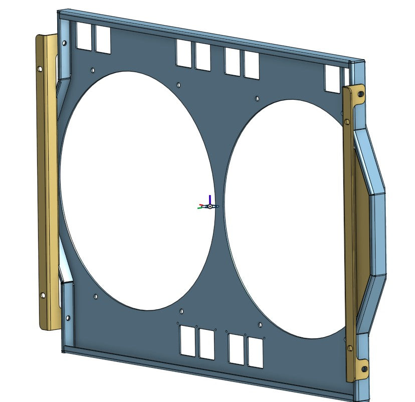 1963 to 1966 GM Trucks Dual 12 inch Fan Shroud for ColdCase GMT555A Raw Aluminum or Powder Coated