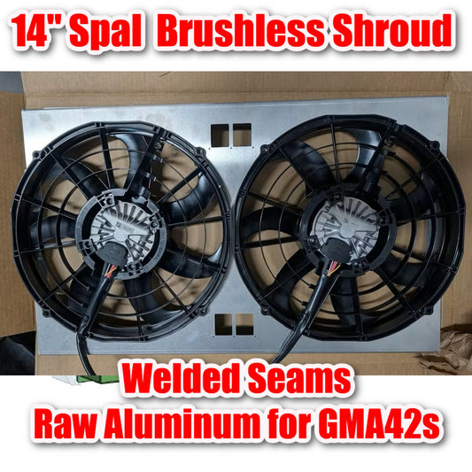 BLEM 1968-1977 GM A-Body GMA42 Spal brushless shroud – welded seams raw aluminum