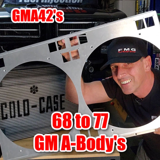 1968 to 1977 GM A-Body Shroud for Cold Case GMA42 fits 14 inch fans Powder Coated or Raw Aluminum