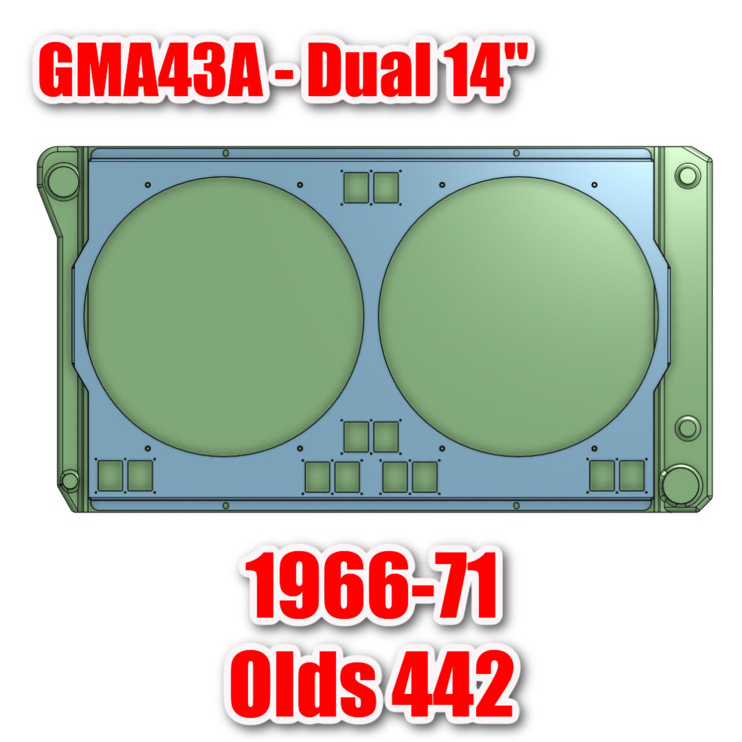 1966 to 1971 Olds 442 Shroud for Cold Case GMA43A - Fits 14 inch fans - Powder Coated or Raw Aluminum (Copy)