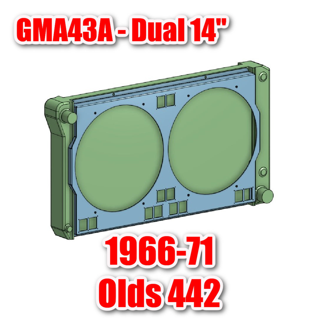 1966 to 1971 Olds 442 Shroud for Cold Case GMA43A - Fits 14 inch fans - Powder Coated or Raw Aluminum (Copy)