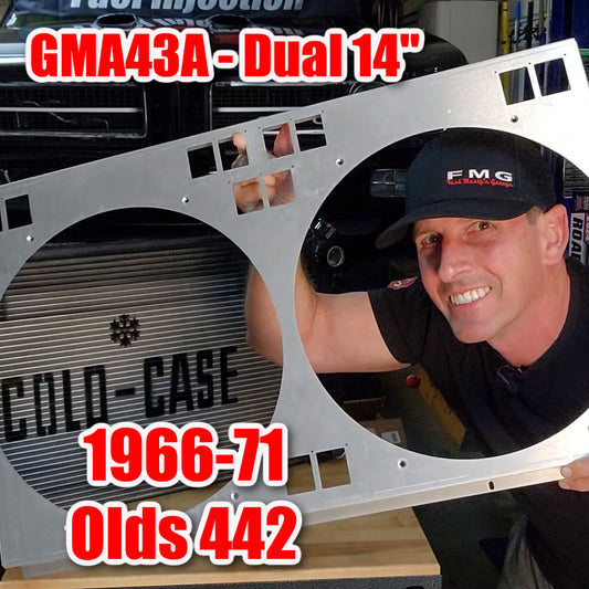 1966 to 1971 Olds 442 Shroud for Cold Case GMA43A - Fits 14 inch fans - Powder Coated or Raw Aluminum (Copy)