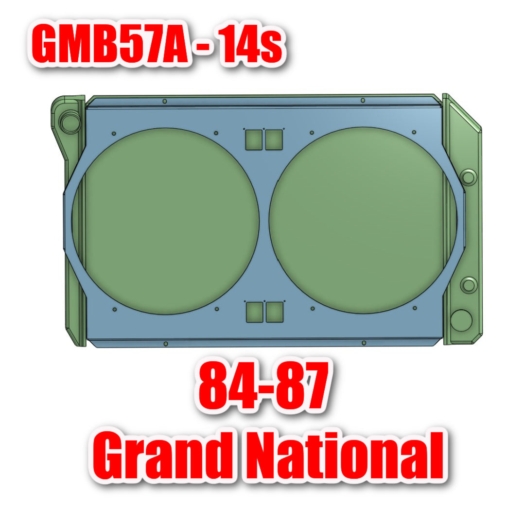 1984 to 1987 Grand National - Dual 14 inch Fan Shroud - For ColdCase GMB57A Raw Aluminum or Powder Coated